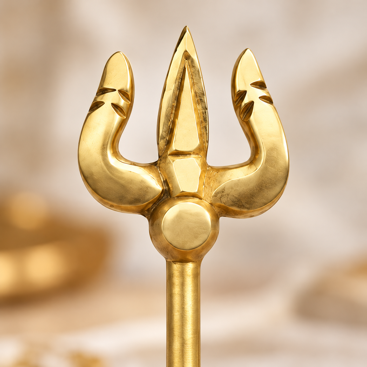 Brass Trishul Idol Vastu Remedy for Protection, Shiva Energy and Spiritual Strength for Home Temple, Office and Sacred Spaces | 2 x 7 cm | 20 gm