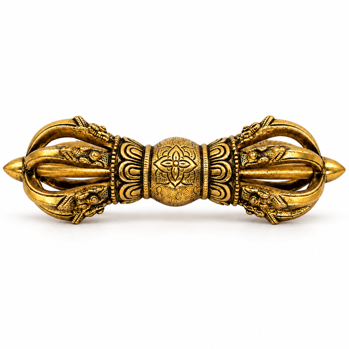 Pure Brass Vajra Idol Vastu Remedy for Protection, Spiritual Strength and Ritual Energy for Home  | 22 x 6.6 cm | 1.1 kg
