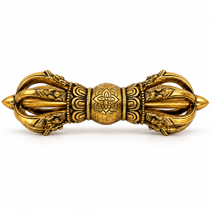 Pure Brass Vajra Idol Vastu Remedy for Protection, Spiritual Strength and Ritual Energy for Home  | 22 x 6.6 cm | 1.1 kg