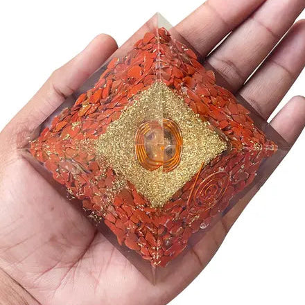 Red Jasper Pyramid Vastu Remedy for Grounding, Stability and Root Chakra Balance for Home Protection, Energy Support and Office Decor | 6.5 cm | 140 g
