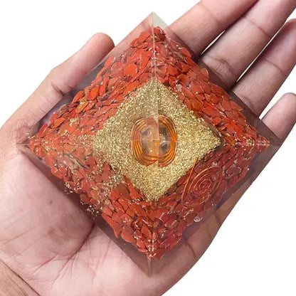 Red Jasper Pyramid Vastu Remedy for Grounding, Stability and Root Chakra Balance for Home Protection, Energy Support and Office Decor | 6.5 cm | 140 g