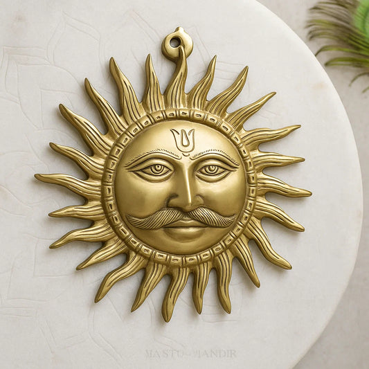 Big Sun (Surya Ji) 100% Pure Brass Statue Idol, Wall Decorative Showpiece for Home, Office and Gifting by Vastu Mandir