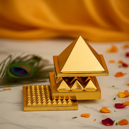 Premium Finish 100% Pure Brass Pyramid in 3-Layers Remedy (2 Inch & 3 Inch) | Improve Health & Wealth, Home Entrance, Main Door, Kitchen for Balance Positive Energy By Vastu Mandir