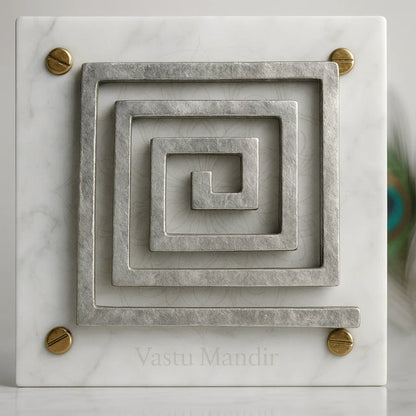 Close-up of lead Vastu helix spiral used as South-West Vastu correction

