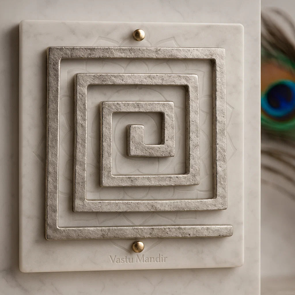 Square spiral lead helix Vastu Mandir South-West earth element remedy

