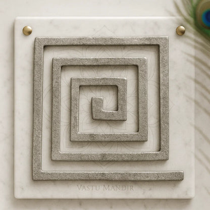 Lead plain Vastu helix on marble base for South-West stability remedy

