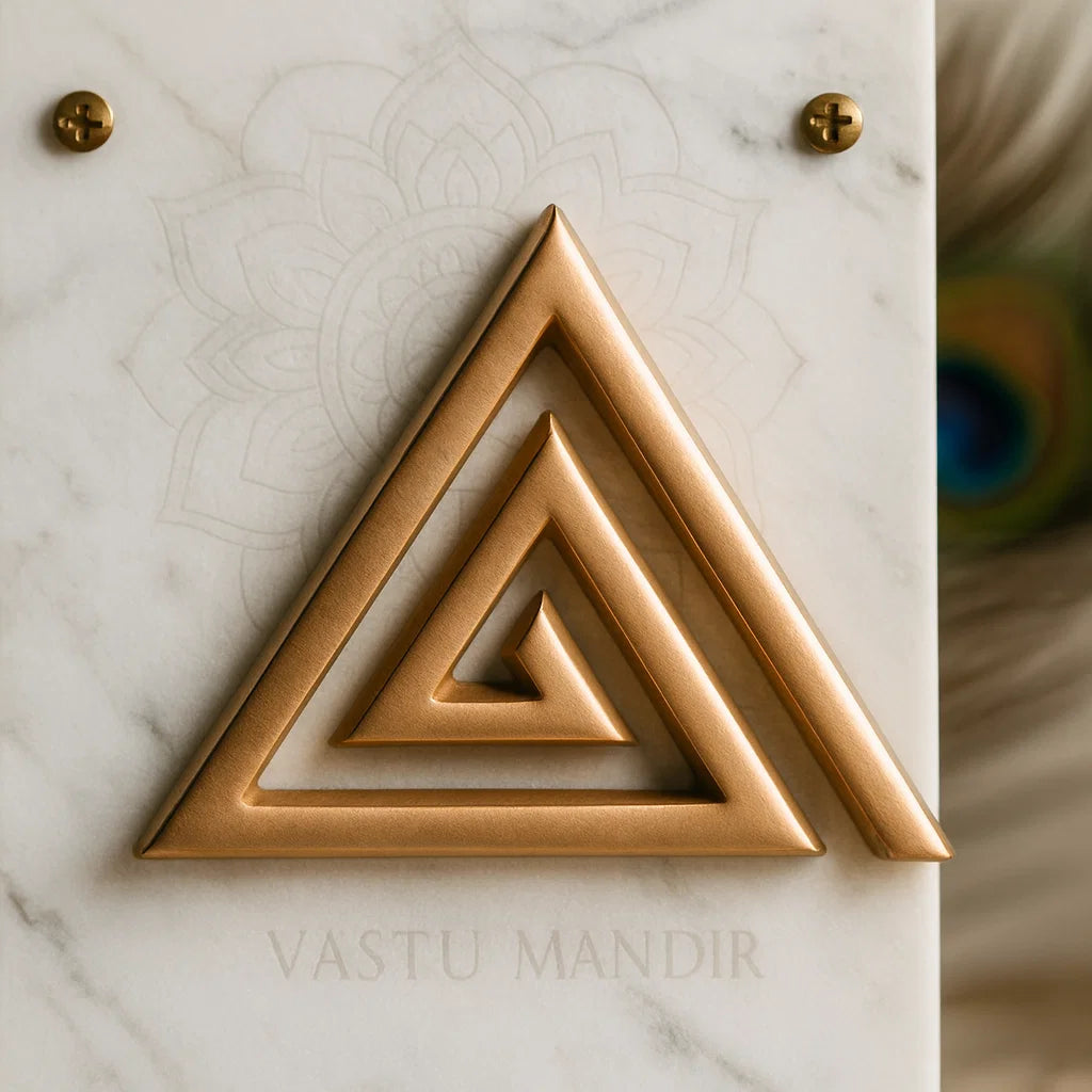 Energized Copper Helix Triangle (Plain) — Main Door, Kitchen & South-East Vastu Correction Tool | Vastu Mandir