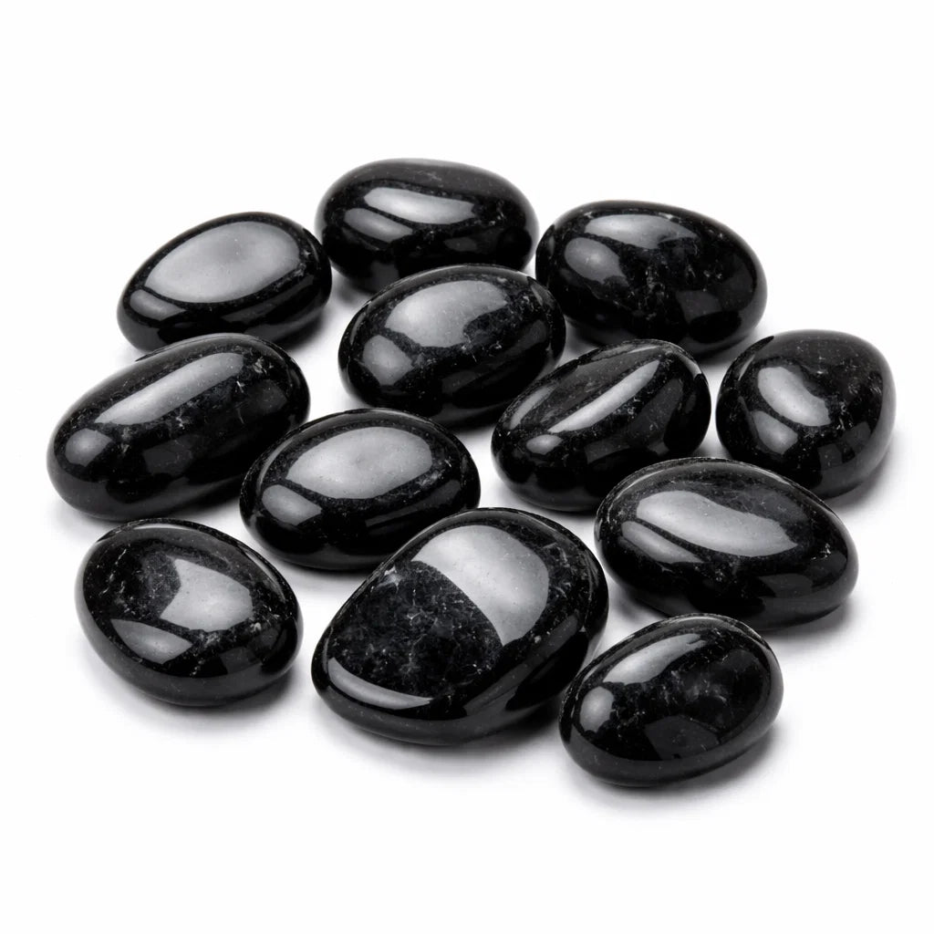 Black Tourmaline Stones – 100% Natural Crystal Vastu Remedy for EMF Protection, Negative Energy Shielding, Root Chakra Grounding & Aura Cleansing | Premium Tumbled Stones by Vastu Mandir