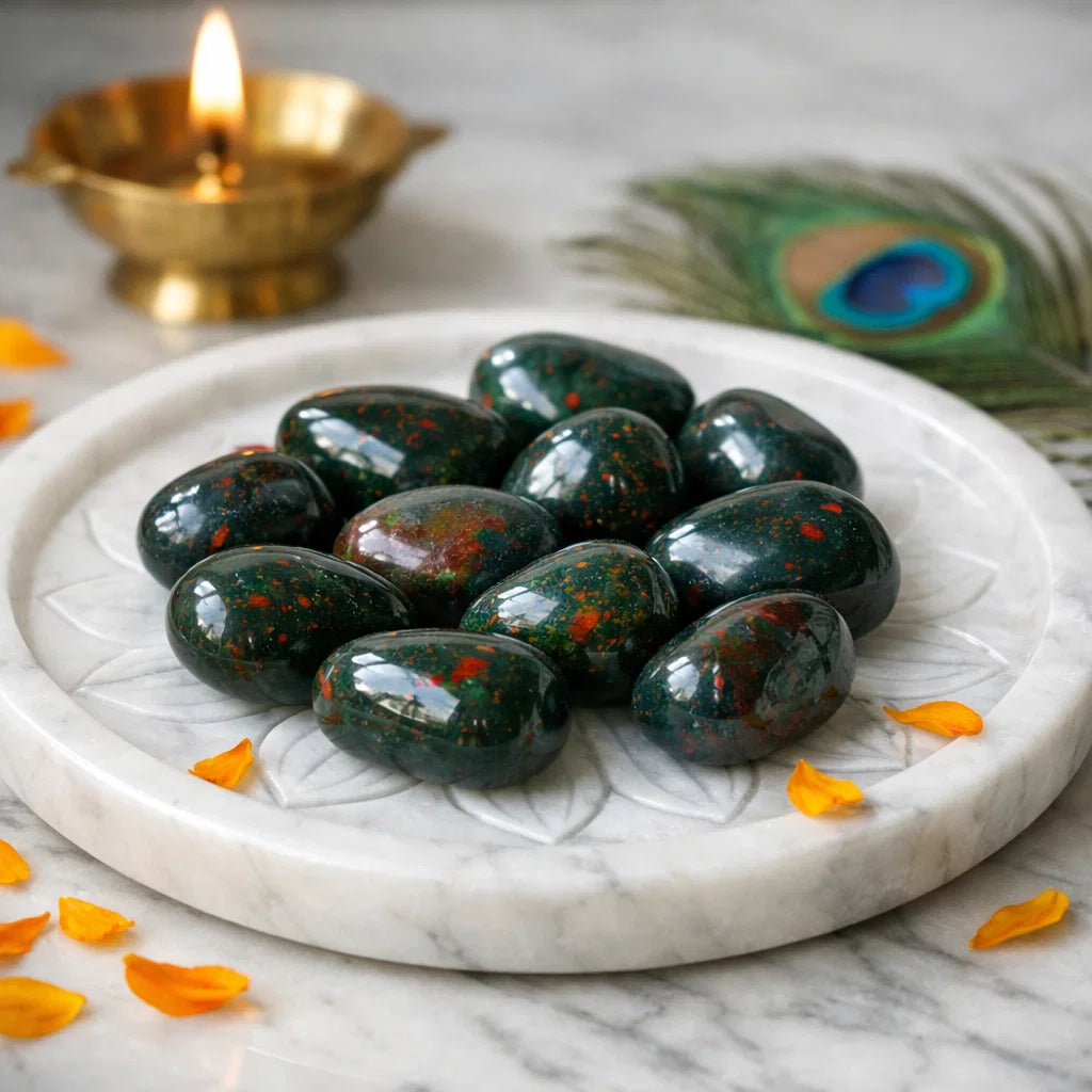 Natural Bloodstone Tumbled Stones – Vastu Remedy for Vitality & Protection | Ideal for South Direction Strength | 100g / 500g / 1kg