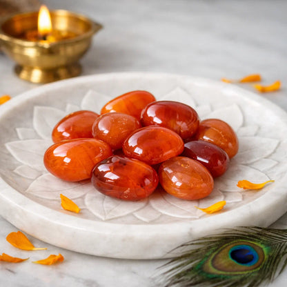 Authentic Carnelian Tumbled Stones – Vastu Remedy for Creativity & Success Boost | Ideal for North-East Learning Areas | 100g / 500g / 1kg