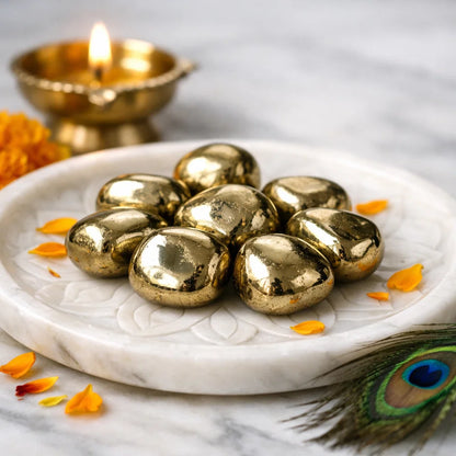 Premium Golden Pyrite Tumbled Stones for Vastu Wealth & Prosperity | Vastu Mandir