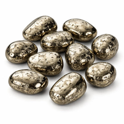 Natural Pyrite Tumbled Stones for Vastu Remedy | Abundance Healing Crystals by Vastu Mandir