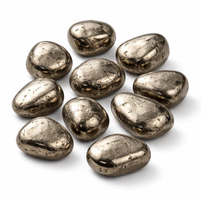 Natural Pyrite Tumbled Stones for Vastu Remedy | Abundance Healing Crystals by Vastu Mandir