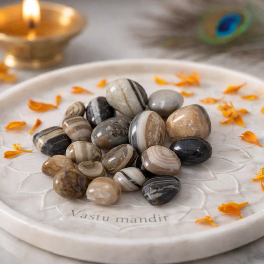 Sulemani Hakik Tumbled Stones – Natural Black Agate for Protection, Luck, Saturn Remedies & Powerful Vastu Remedy