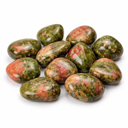 Premium Unakite Tumbled Stones — Emotional Healing, Heart Chakra & Balance Crystal