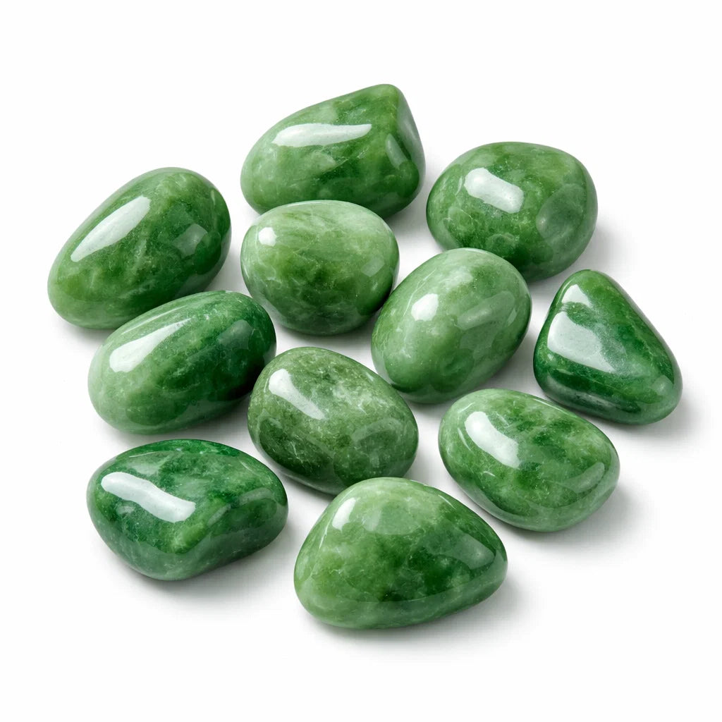 Natural Green Jade Tumbled Stones for Prosperity, Luck & Vastu Remedy by Vastu Mandir