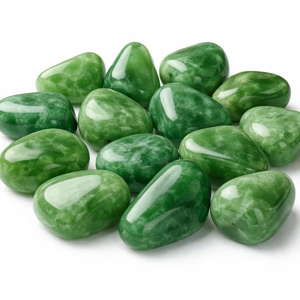 Natural Green Jade Tumbled Stones for Prosperity, Luck & Vastu Remedy by Vastu Mandir
