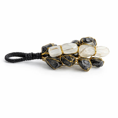 Black Tourmaline & Selenite Dual Healing Chunk – Vastu Remedy for Energy Shielding & Protection | Negative Energy Cleansing | Grounding Balance