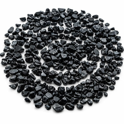 Natural Black Tourmaline Crystal Chips – Universal Vastu Remedy for Protection, EMF Shielding & Negative Energy Removal in Home, Office & Healing Spaces
