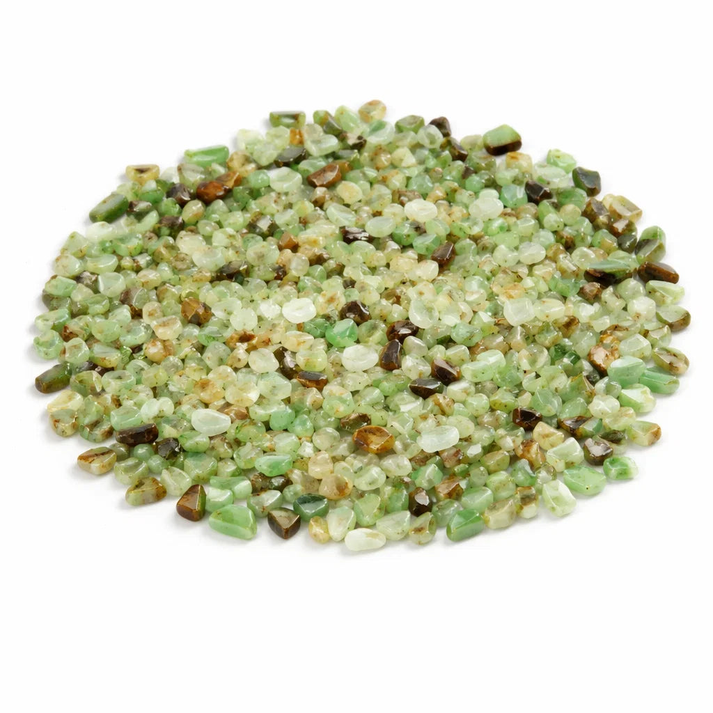 Authentic Chrysophase Chips for Heart Chakra Balance, Communication & Vastu Harmony — Intention Grids & Relaxation Energy Stones