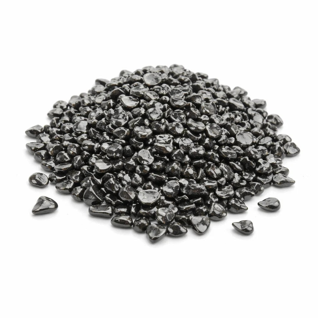 Natural Hematite Chips, Vastu Remedy for EMF Shield, Stress Relief & Energy Correction — Black Metallic Stability Crystals