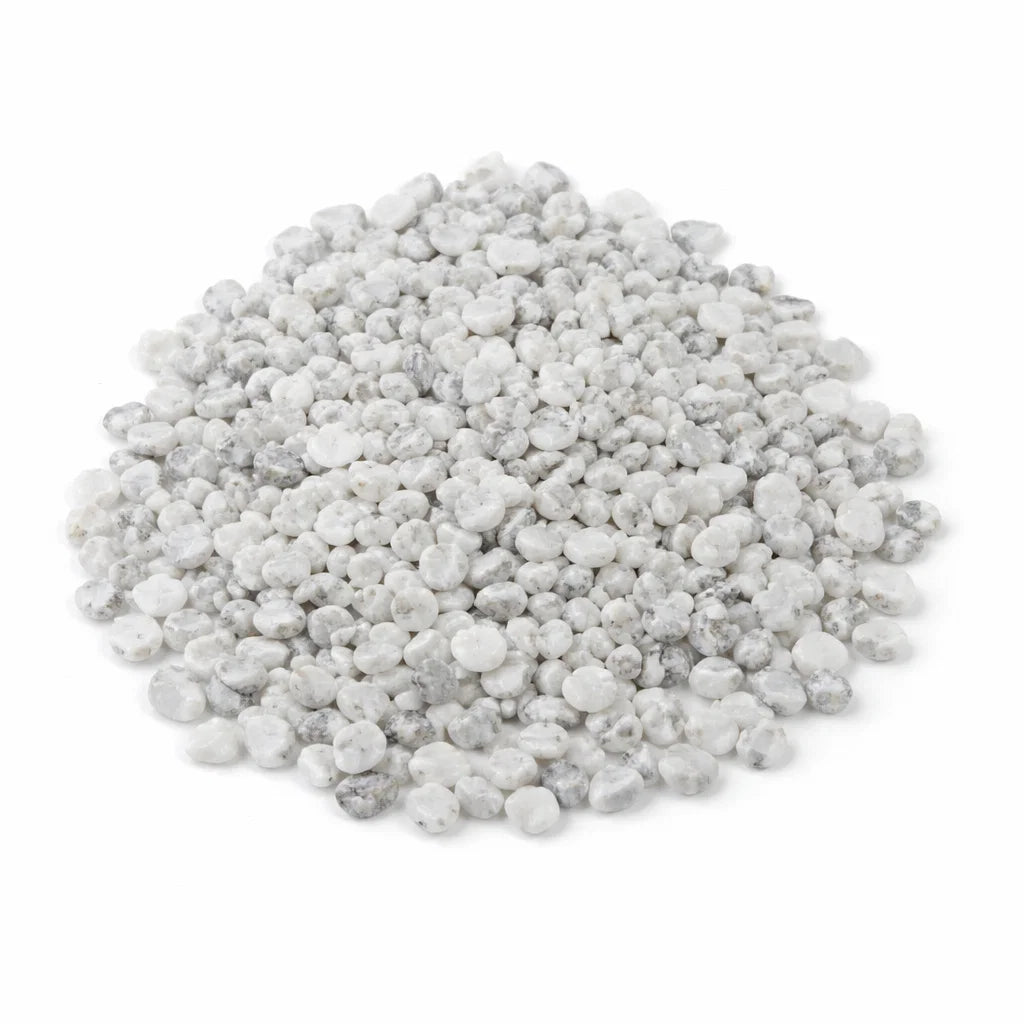 Howlite Chips on a white background