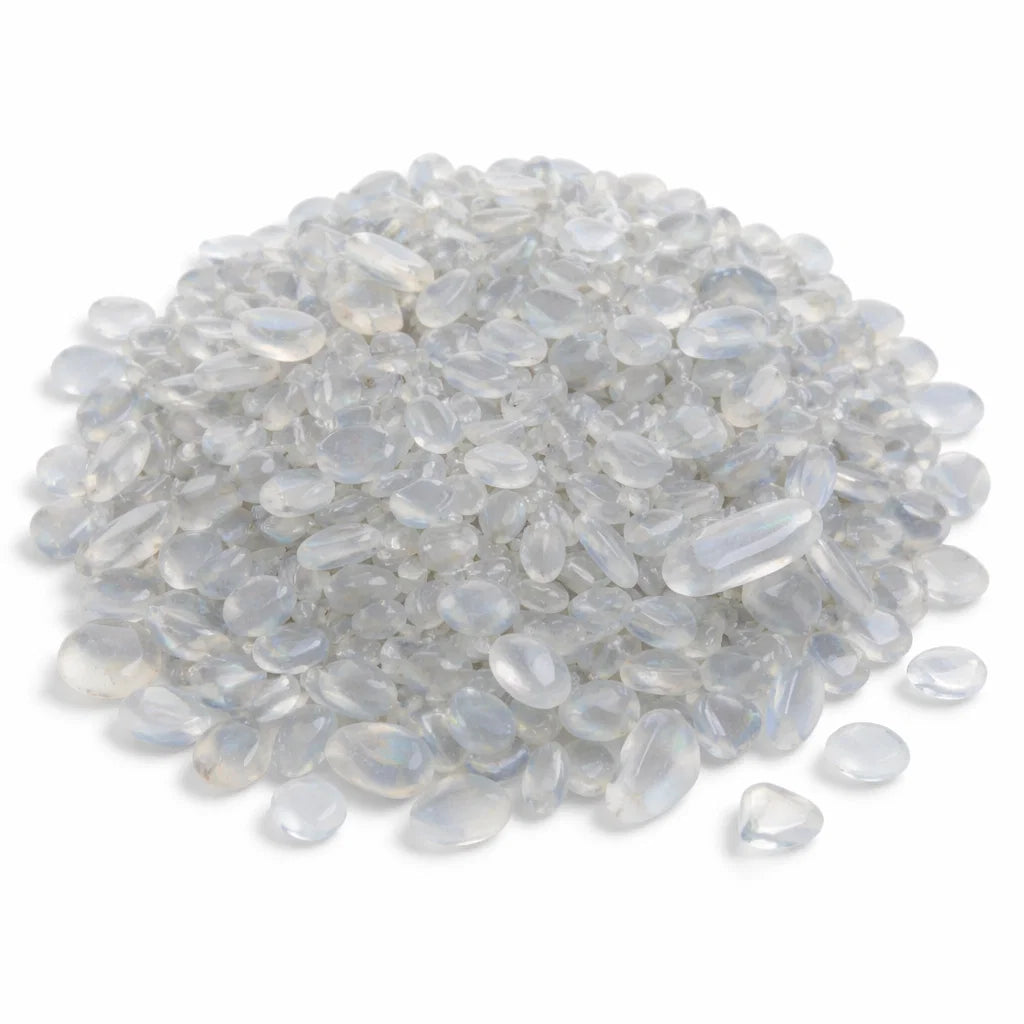 Stack of Opalite Chips on a white background