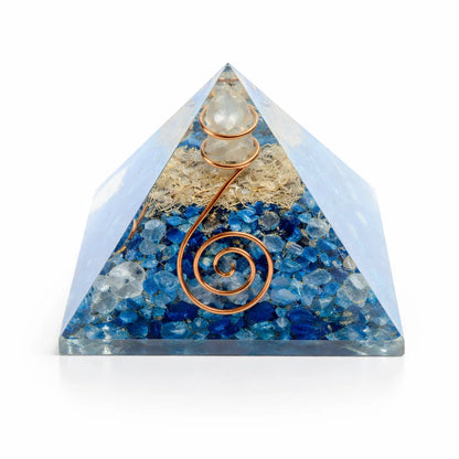 Natural Lapis Lazuli Orgonite Pyramid  Vastu Remedy Pyramid for North-East Dosh & Communication Flow