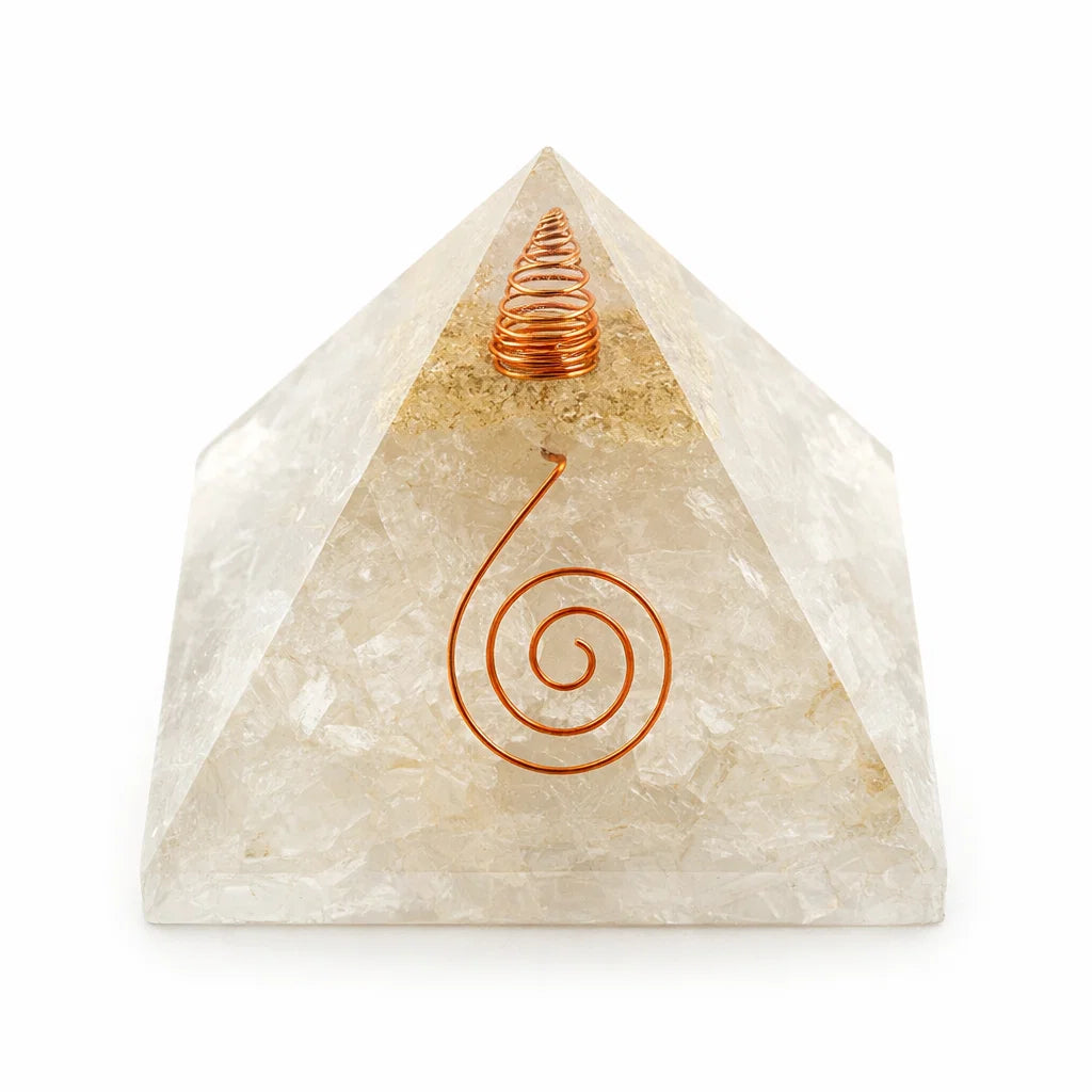 Natural Selenite Crystal Pyramid Vastu Remedy for Energy Cleansing, Crystal Charging, Crown Chakra Healing and Space Purification for Meditation, Reiki and Home Decor | 6.5 cm | 100  gm