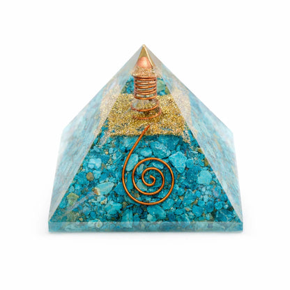 Premium Turquoise Firoza Pyramid for Emotional Balance, Protection from Evil Eye & Confidence in Speech