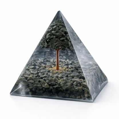 Authentic Pyrite Tree Orgone Pyramid — Premium Vastu Remedy for Wealth Magnetism, Financial Luck, Aura Protection, Natural Gemstone, Expert-Certified Prosperity Amplifier