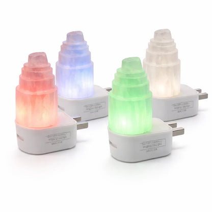 Premium Natural Selenite Tower Lamp Vastu Remedy LED with Dimmer for Aura Cleansing, Crown Chakra Activation & Negative Energy Removal Vastu Remedies in Bedrooms, Meditation Spaces & Northeast Corners by Vastu Mandir