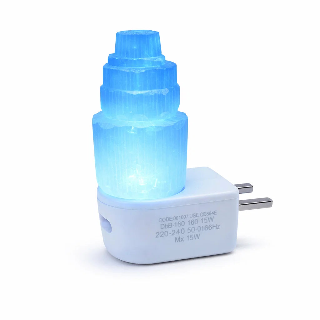 Premium Natural Selenite Tower Lamp Vastu Remedy LED with Dimmer for Aura Cleansing, Crown Chakra Activation & Negative Energy Removal Vastu Remedies in Bedrooms, Meditation Spaces & Northeast Corners by Vastu Mandir