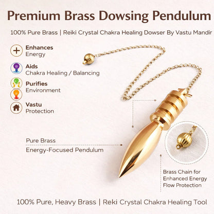 Premium 100% Pure Brass 4-Plated Heavy Dowsing Pendulum – Reiki Crystal Chakra Healing Dowser By Vastu Mandir
