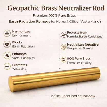 Geopathic Brass Neutralizer Rod — Earth Radiation Remedy for Home & Office | Vastu Mandir