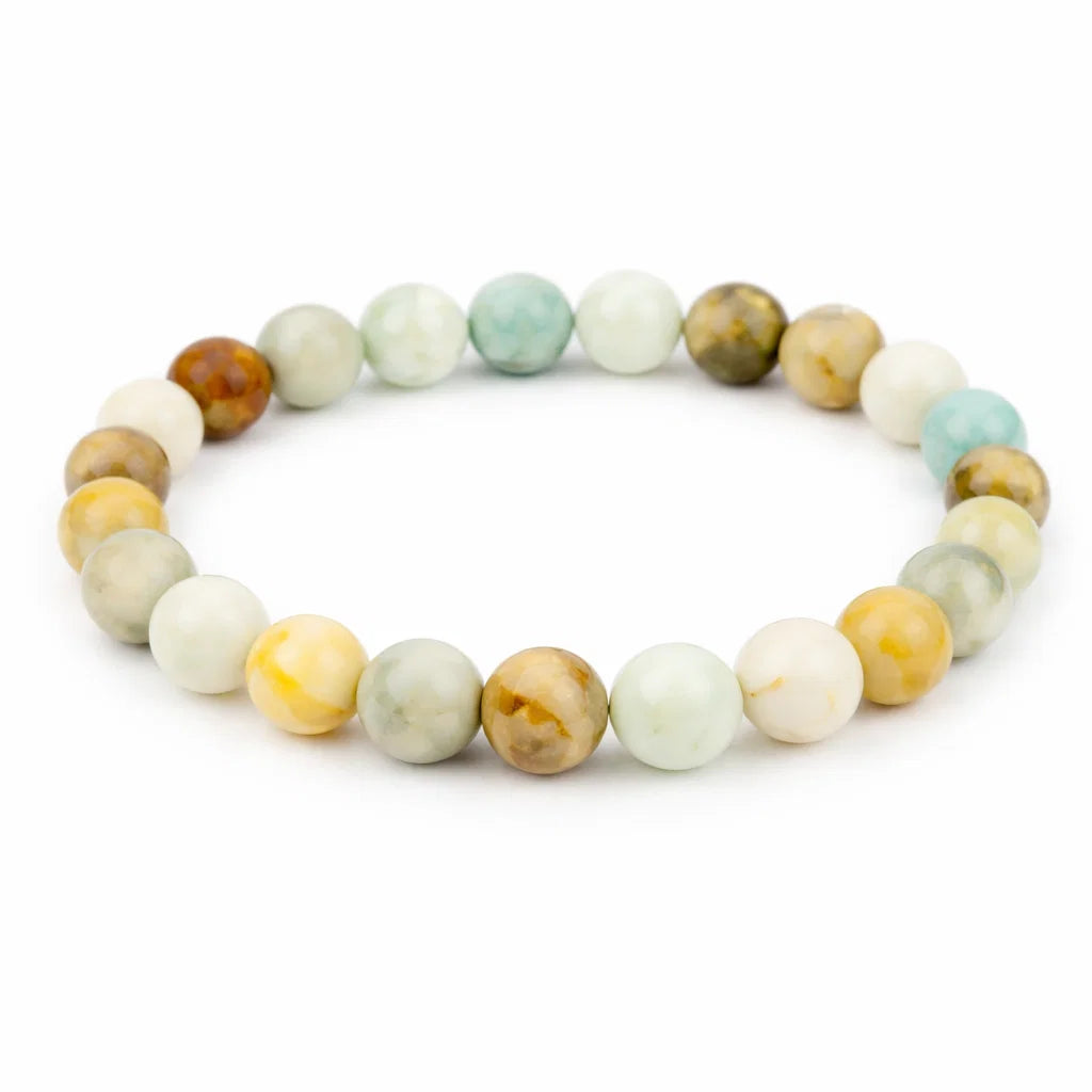 Amazonite Mixed Bracelet 8mm Beads – Natural Healing Crystal for Calmness, Balance & Positive Energy by Vastu Mandir
