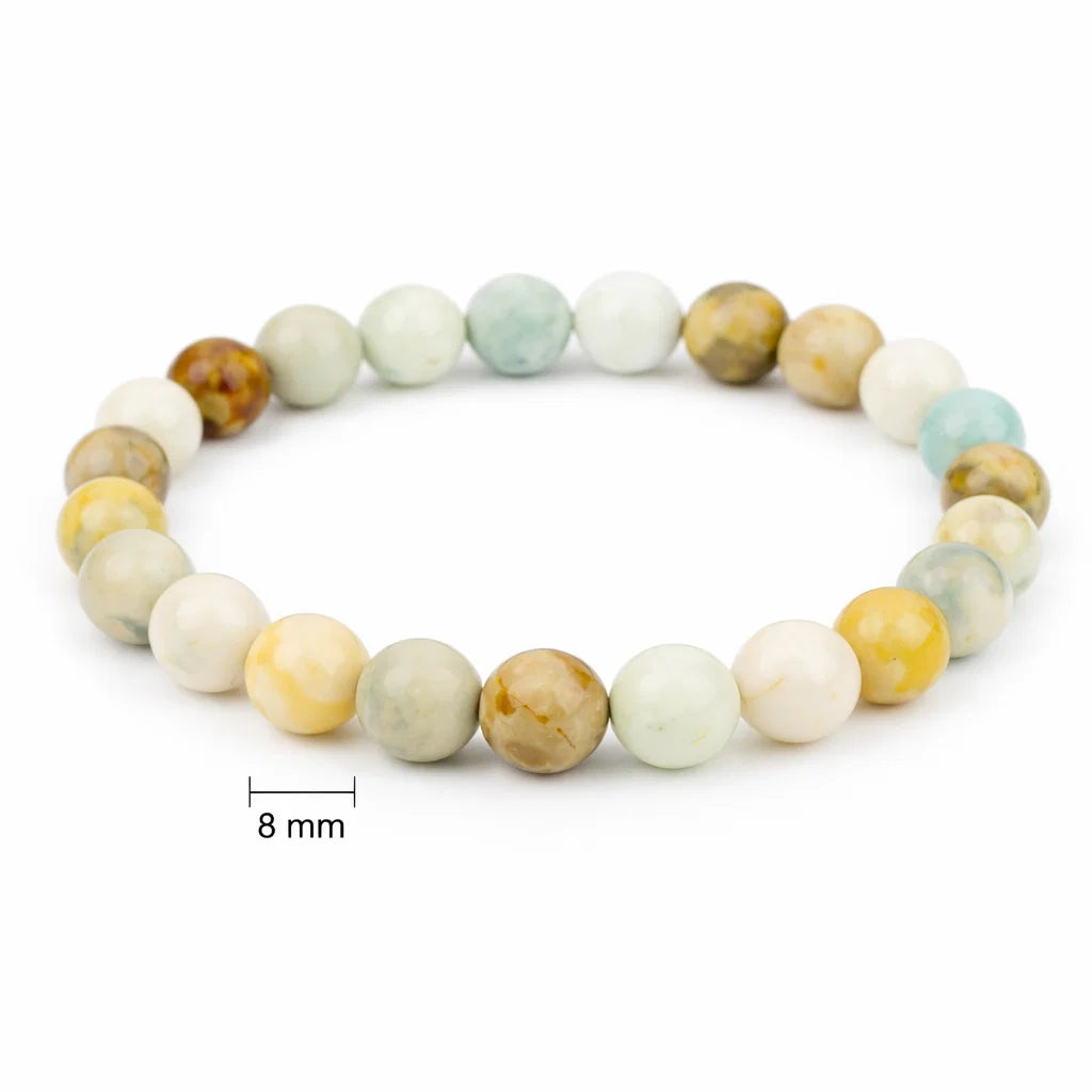 Amazonite Mixed Bracelet 8mm Beads – Natural Healing Crystal for Calmness, Balance & Positive Energy by Vastu Mandir