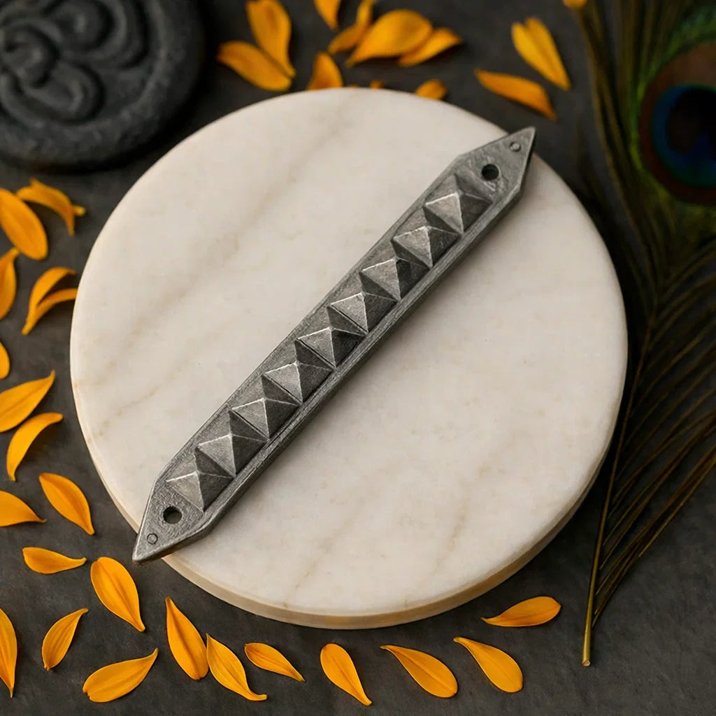 9 Pyramid Strip 7" for Vastu Remedy & Energy Divider — Copper, Brass & Lead Metal Strip for Door Threshold & Toilet Correction Vastu Dosh Nivaran By Vastu Mandir