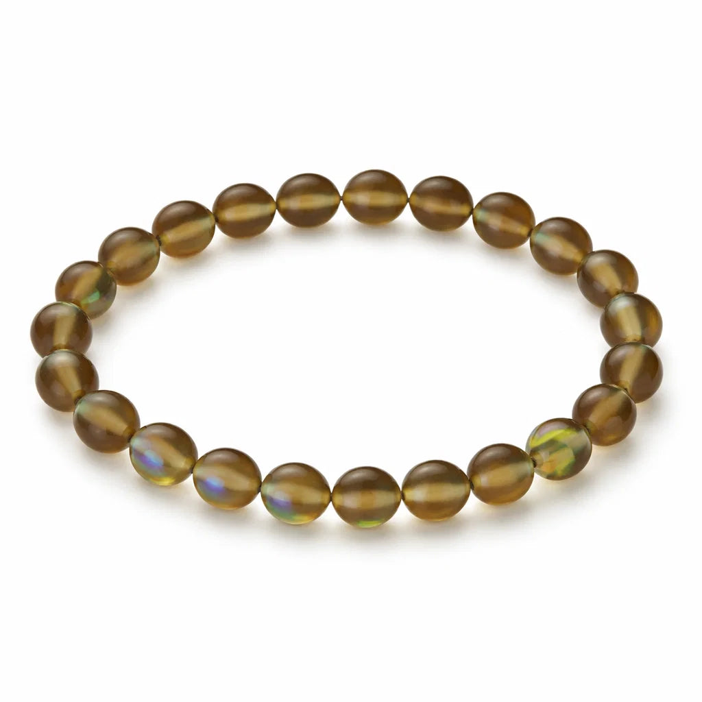 Aura Quartz Brown Bracelet (8mm Beads) – Calming & Aura Protection | Vastu Mandir
