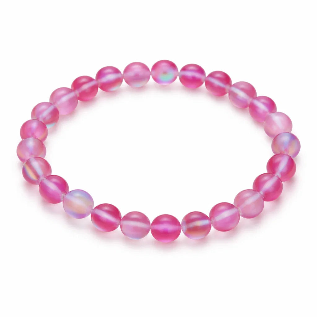 Premium Natural Light Pink Aura Quartz 8mm Bead Bracelet for Calm & Heart Energy
