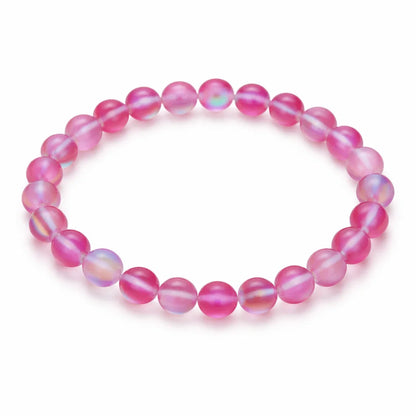 Premium Natural Light Pink Aura Quartz 8mm Bead Bracelet for Calm & Heart Energy
