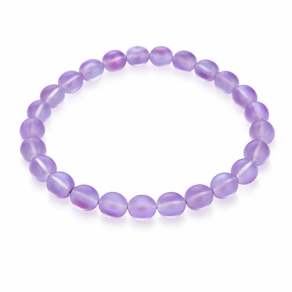 Premium Natural Purple Aura Quartz 8mm Bead Bracelet for Calm & Aura Balance