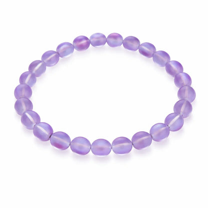 Premium Natural Purple Aura Quartz 8mm Bead Bracelet for Calm & Aura Balance