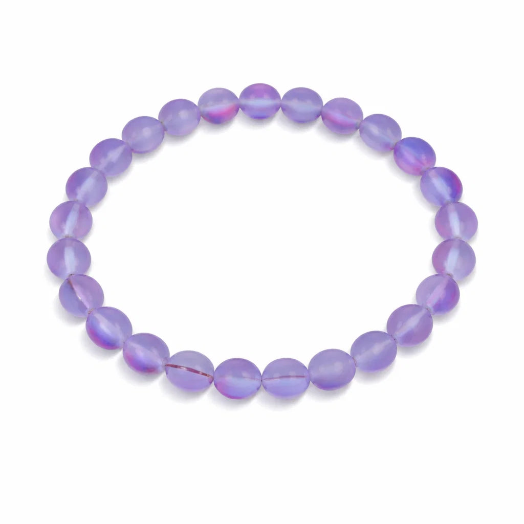 Premium Natural Purple Aura Quartz 8mm Bead Bracelet for Calm & Aura Balance