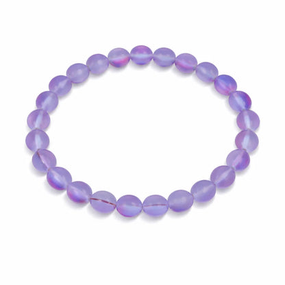 Premium Natural Purple Aura Quartz 8mm Bead Bracelet for Calm & Aura Balance
