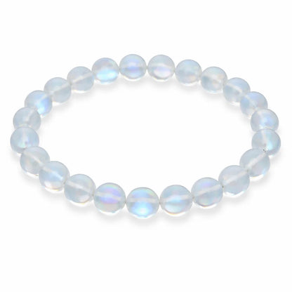 Natural White Aura Quartz Crystal Bracelet – Vastu Remedy for Calm & Aura Purification | 8mm Beads