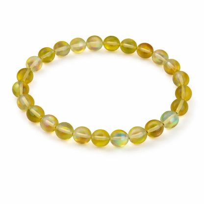 Premium Natural Yellow Aura Quartz 8mm Bead Bracelet — Vastu Remedy for Vitality & Warmth