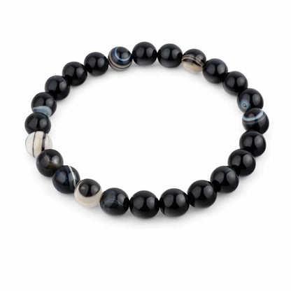 Premium Natural Black Agate 8mm Bead Bracelet for Vastu Remedy & Protection