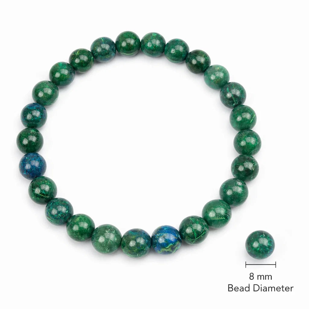 Natural Azurite Crystal Bracelet – Vastu Remedy for Intuitive Clarity & Emotional Balance | 8mm Beads