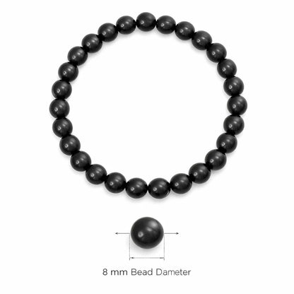 Black Tourmaline Hydro Crystal Bracelet – Vastu Remedy for Grounding & EMF Protection | 8mm Beads